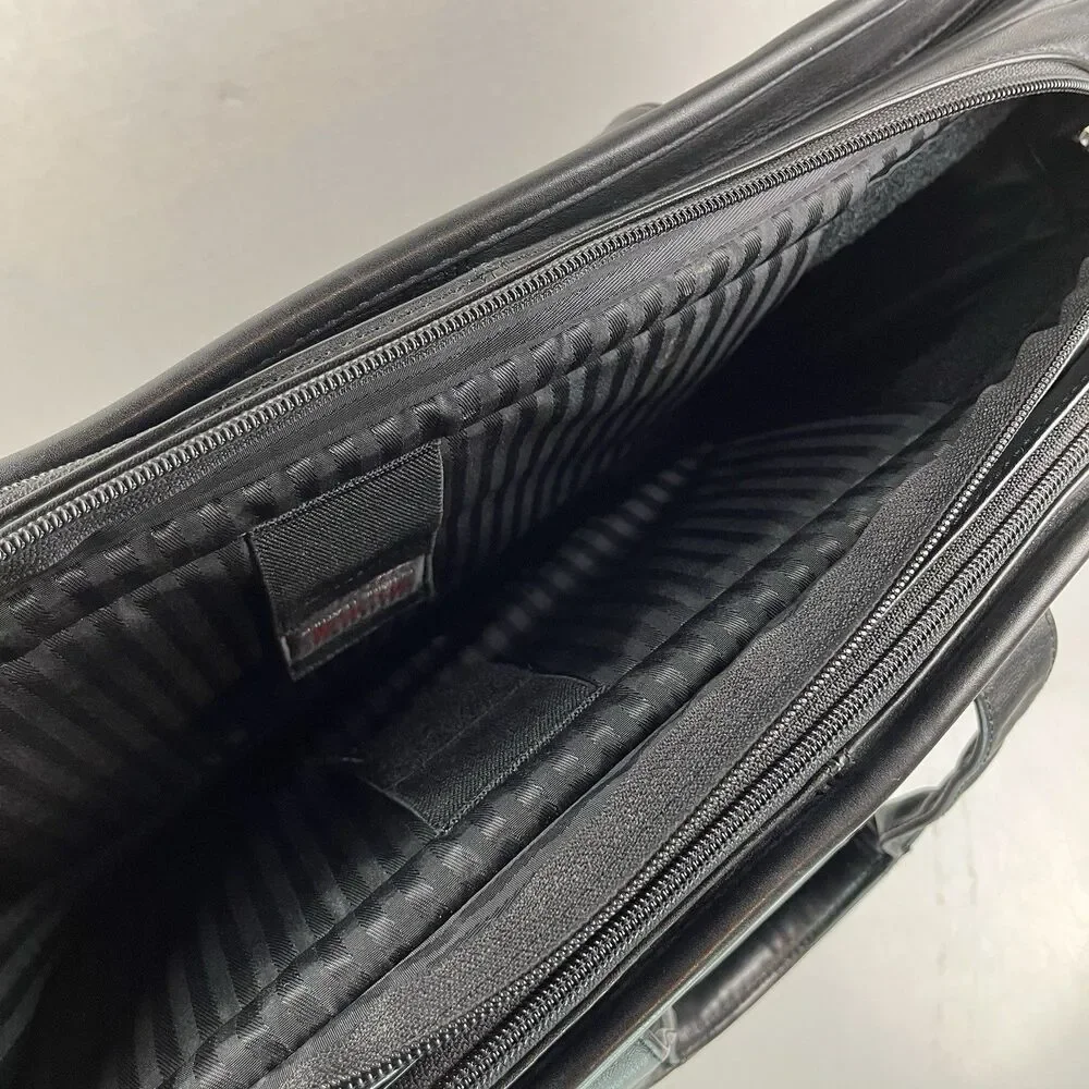 Vintage Tumi 9624D3 Black Napa Leather Laptop Expandable Briefcase 18x12x6
